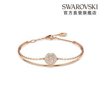 【預購商品】【SWAROVSKI 施華洛世奇】Sublima 手鐲 白色 鍍玫瑰金色