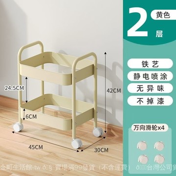 ✨可開發票#置物架小推車多層架子落地可移動收納儲物零食收納架碳鋼客廳寶寶#免運