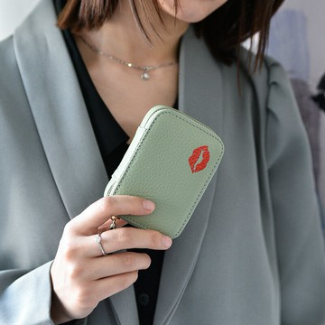 手提化妝箱 化妝品收納箱 鏡子化妝包 日韓迷你真皮口紅包帶鏡子頭層皮質化妝包數據線耳機收納包首飾盒『ZW3759』