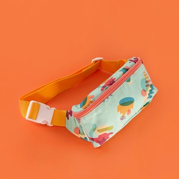 MOKUYOBI / Fanny Pack / L.A 空運創意COLOR CLUB塗鴉休閒腰包 - 淺綠色
