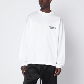 White long-sleeve T-shirt with logo print