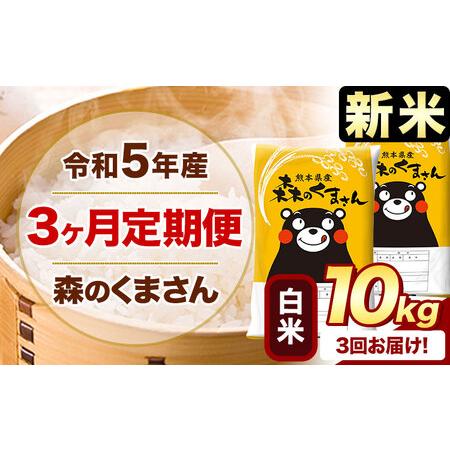 ふるさと納税 新米 令和5年産 森のくまさん  白米 《お申込み月の翌月から出荷開始》 10kg (5kg×2袋) 計3回お届け 熊本県産.. 熊本県御船町