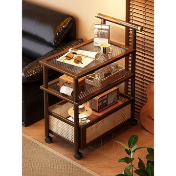 中古小推車復古可移動邊幾客廳沙發側邊柜置物架子高級感簡約茶幾