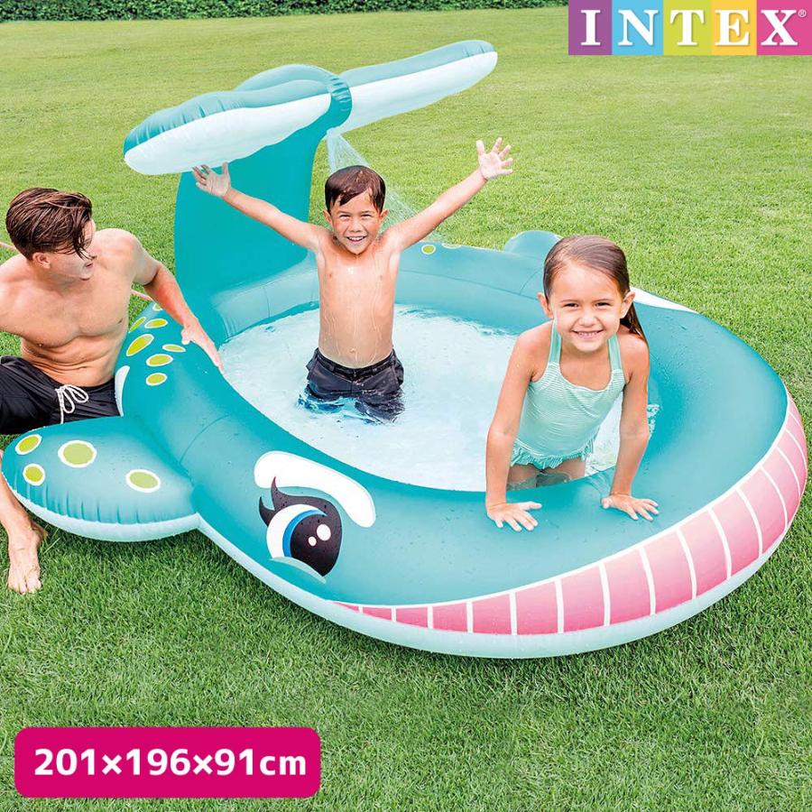 INTEX プール ホエールスプレープール 201x196x91cm