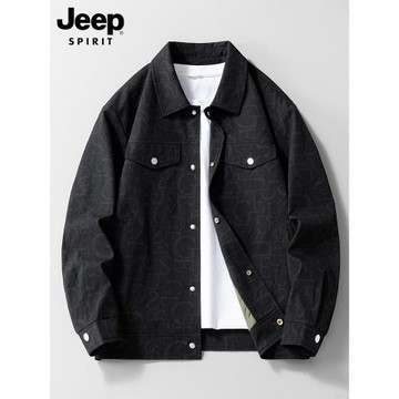 JEEP SPIRIT吉普外套男款春秋季高級感工裝夾克男士休閑翻領上衣