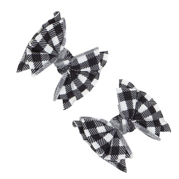 美國baby bling - 蝴蝶結髮飾/髮夾2入組-黑白格子