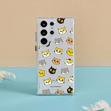 黃阿瑪表情貼亂花防摔透明SAMSUNG手機殼