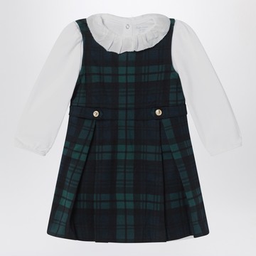 Dress in dark green tartan pattern