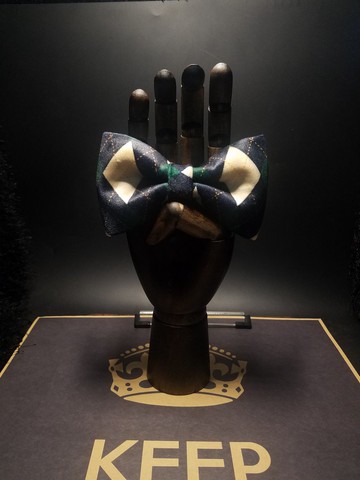 墨綠色學院風格子領結婚禮蝴蝶結