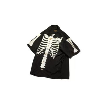 25SS 平田和宏同款日系復古骨頭印花男女同款寬松短袖T恤