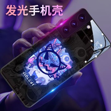 適用三星s23ultra手機殼s22潮牌note20 ultra智能發光s24個性涂鴉s21炫酷a52高級感s20fe潮流s9創意s8全包+套