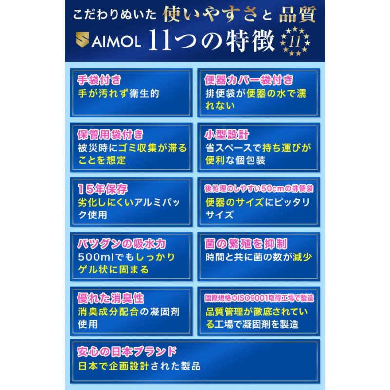 ヤフー1位 災害用トイレ 簡易トイレ 100回分 15年保存 トイレ 凝固剤