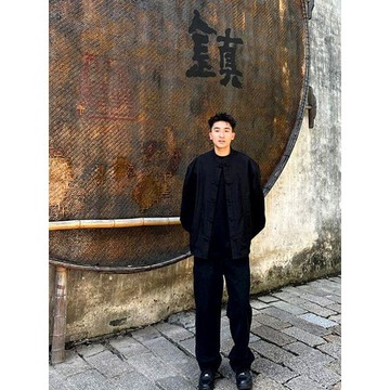 復古中國風高級感外套男秋季新中式盤扣青年立領襯衫男