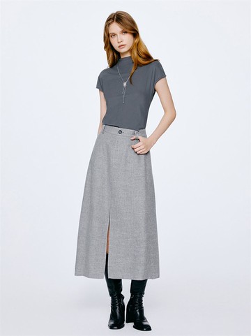 M+ | 俐落美型修身開衩A字裙