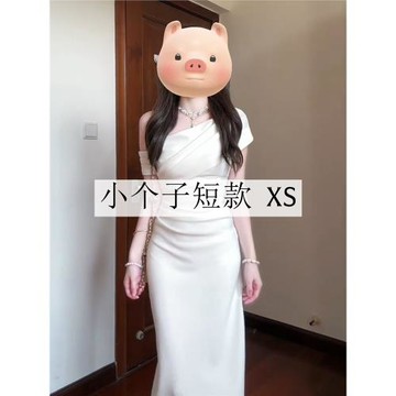 145小矮個子連衣裙女夏季150顯高穿搭收腰修身法式純欲包臀長裙xs