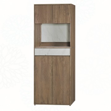 文創集 奧凱利雙色2.7尺四門單抽高鞋櫃-80x40x212cm免組