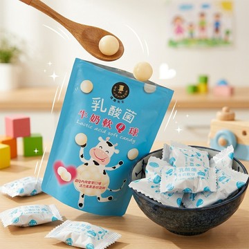 【萬泰豐團購】現貨  乳酸菌牛奶軟Q球  添加乳酸菌 大人小孩都喜歡  隔日配   FJ