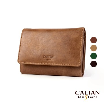 【CALTAN】真皮/中短夾|中性三折扣式真皮中夾-072622_五色