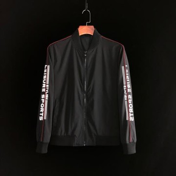 一線工廠剪標尾貨棒球領夾克運動休閑外套男青年反光印花潮春秋季