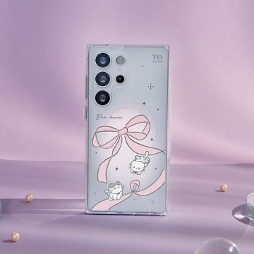 蝴蝶結喵喵防摔透明SAMSUNG手機殼