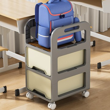 書包置物架帶輪可移動書架學生宿舍桌下放置神器兒童書桌旁收納架