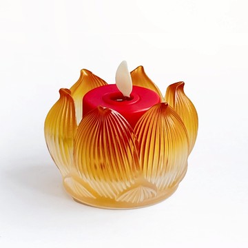 【新韻傳音】樹酯蓮花燭杯搭配兩日小茶燭｜供佛燈座 祈福燭杯 佛堂拜拜必備 燭杯 蓮心杯 蓮心燭台 酥油蠟燭杯 X247