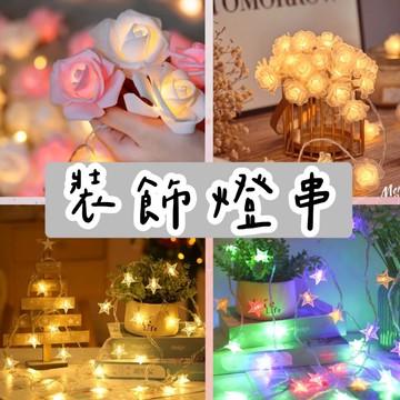 【璟采職人】玫瑰花LED燈串 圓球燈 銅線燈 造型燈串 雪花燈 星星燈 背景燈 LED燈 佈置燈 露營燈防水裝飾氣氛燈