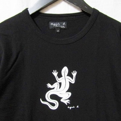 【SOLD OUT！】 定価27,000円agnes b トカゲ レザール 黒M ☢ SOLD OUT 定価27 000円agnes b トカゲ レザール 黒M 芸能人愛用