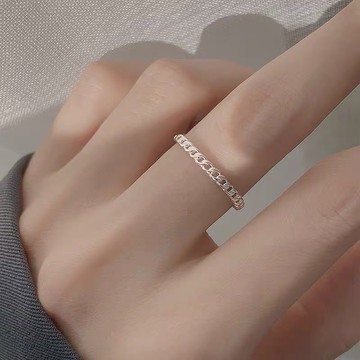 《現貨》派派銀飾 韓版 純銀925 坦克鎖鍊戒 純銀戒指 韓國東大門流型 鏈條造型戒指 韓妞最愛 疊戴 造型戒 銀戒