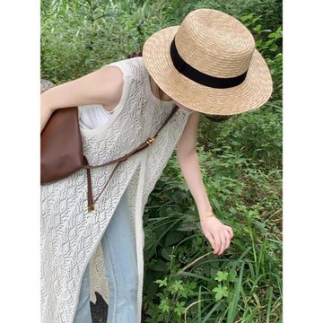 韓系外搭鏤空罩衫今年流行爆款無袖開叉防曬上衣長款針織衫女夏季