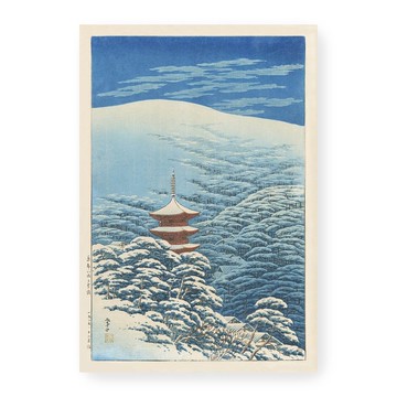 【藝術掛畫】伊藤孝之 Itō Takashi 一 降雪後的八坂神社