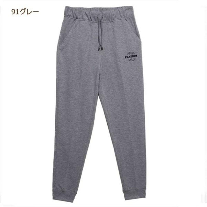 メンズ プレイボーイ スウェットパンツ M L XL 29グレー 49ブラック 90