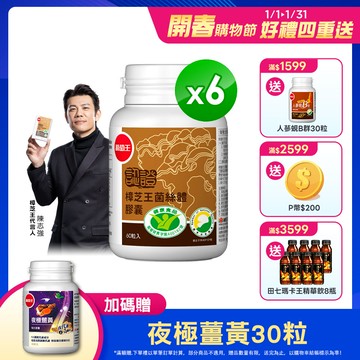 葡萄王 認證樟芝王菌絲體膠囊60粒 x6