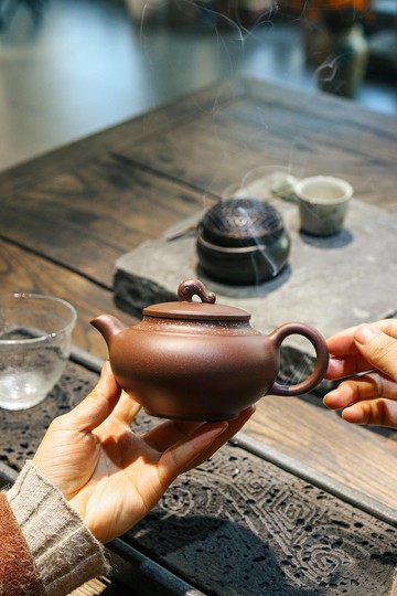 送禮紫砂壺茶壺如意 工艺师作品  底槽清 300ml 潘云燕作品  潘云