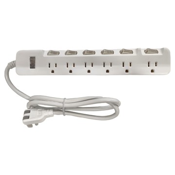 iPlus 保護傘 7切6座延長線 3孔 PU-3766  1.2m  白色  1個