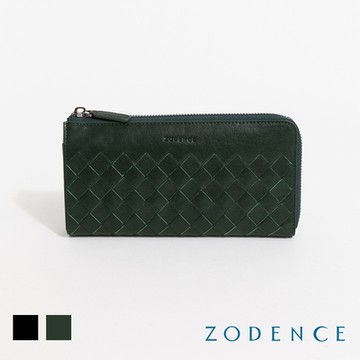 ZODENCE CRAFTZEAL進口真皮中性編織拉鍊長夾-多色