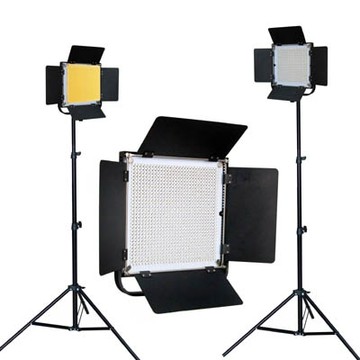 FotoOne LED1300D四葉片雙色溫攝影燈雙燈組V卡鋰電平板攝影燈直播燈影視燈持續燈可裝電池外拍燈高顯色攝影燈