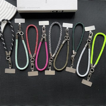手工手機殼掛繩 高品質 手機掛繩 彩虹短繩 手腕短繩 DIY手工 通用便攜防丟掛飾
