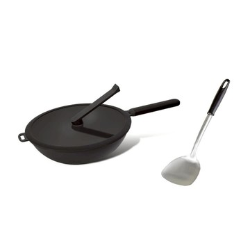 WOKY 恰恰鍋32CM炒鍋組+OK不鏽鋼鍋鏟