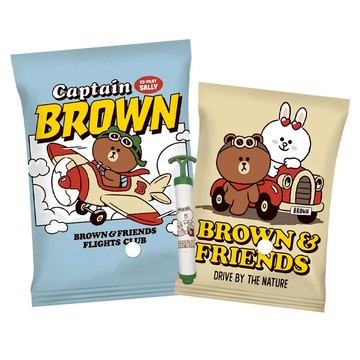 收納王妃 LINE FRIENDS 真空壓縮袋 熊大 飛行員 大號 x 4 + 中號 x 4 + 抽氣筒  大號(70 x 100cm) + 中號(60 x 80cm) + 抽氣筒(直徑3.5 x 高25.5cm)  1組