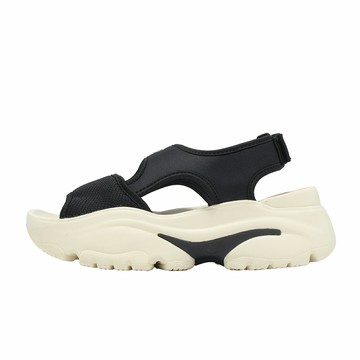 adidas 愛迪達 涼鞋 Ozgaia Sandal W 女鞋 黑 白 魔鬼氈 厚底 增高 三葉草 JI2428