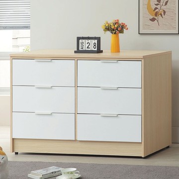 文創集 普伊斯4尺六抽斗櫃(二色可選)-119x47x75cm免組