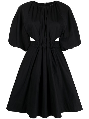 Karl Lagerfeld - cut-out puff-sleeve dress - women - Organic Cotton - 44 - Black
