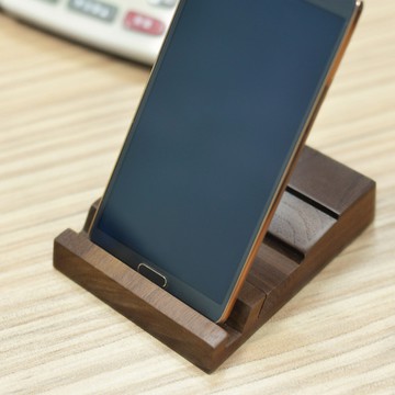 dStand｜多功能 雙槽實木手機/平板座 - 胡桃木