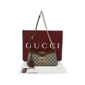 GUCCI 811705 PADLOCK GG SUPREME 2WAY斜背包肩背包 / 小號