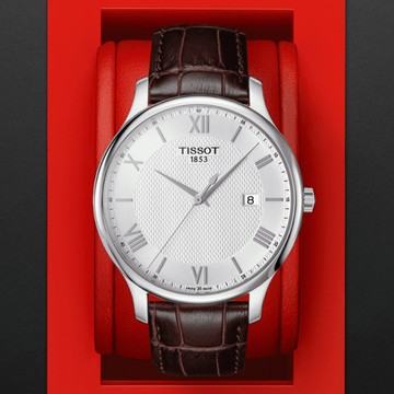 TISSOT天梭 TRADITION系列 羅馬大三針石英腕錶 42mm/T0636101603800