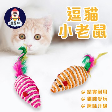 【寵星球】劍麻老鼠  貓抓老鼠 貓玩具 逗貓玩具 小老鼠 貓追老鼠 貓咪玩具