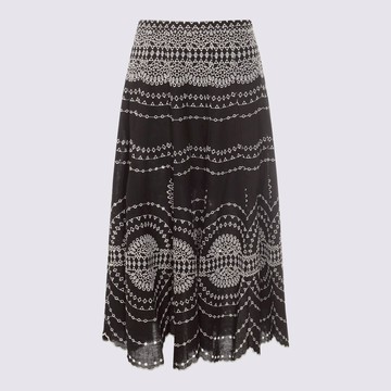 Charo Ruiz Black And White Cotton Skirt