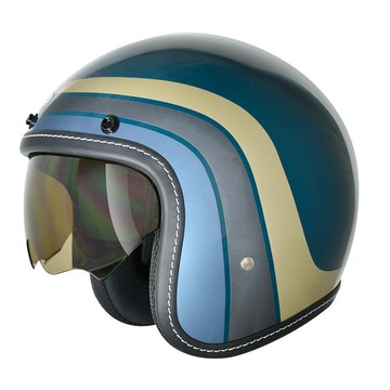 THH 安全帽 T-383A TON UP 深藍綠 可拆洗 金屬快速插扣 輕盈 三扣式 復古帽 半罩