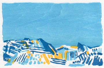 水印木刻/限量版畫 - 尼泊爾藍